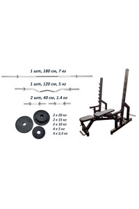 Лавка Black Rock+ Стійки Black Rock+ Набір металевих гумових дисків 120 кг.