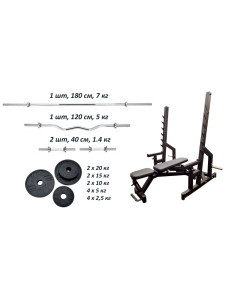 Лавка Black Rock+ Стійки Black Rock+ Набір металевих гумових дисків 120 кг.