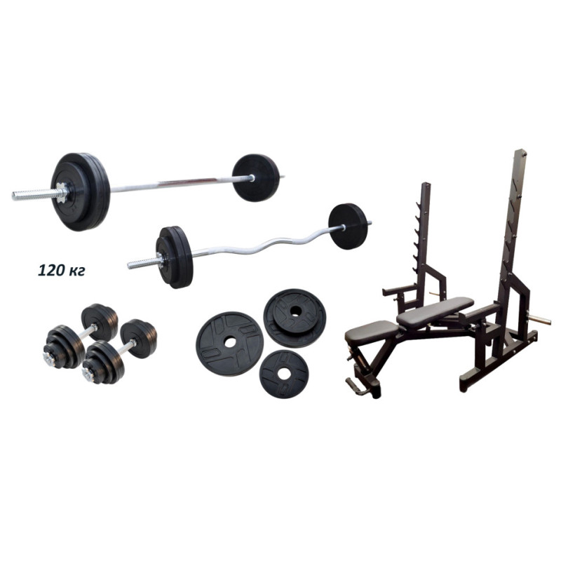 Лавка Black Rock+ Стійки Black Rock+ Набір металевих гумових дисків 120 кг.