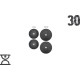 30 кг (2x5 та 2x10) дисків, покритих пластиком (31 мм)