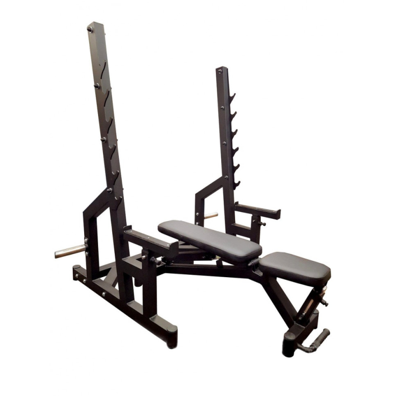 Лава Black Rock + Стійки Black Rock + Штанга гумова RN-Sport 105 кг з олімпійським грифом