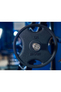 Диск RN-Sport 15 кг 51 мм для штанги із Quatro хватом. Чорний