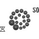 50 кг (2 по 10, 8 по 2,5, 8 по 1.25) дисків, покритих пластиком (31 мм)