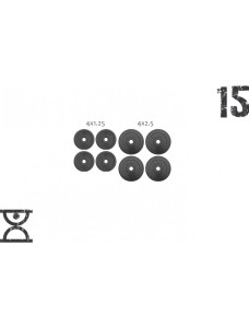 15 кг (4x1,25 та 4x2.5) дисків, покритих пластиком (31 мм)