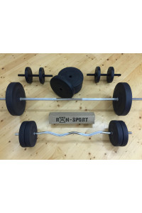 Штанга + гантелі RN-Sport на 80 кг. 4 грифи + диски. Рукавички у подарунок!